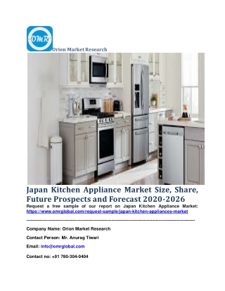 Japan Kitchen Appliance Market Size, Share, Future Prospects and Forecast 2020-2026