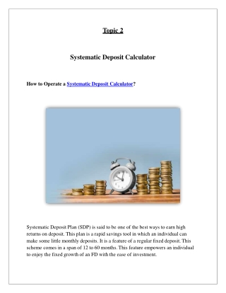 Systematic Deposit Calculator