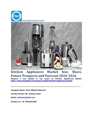 Kitchen Appliances Market Size, Share, Future Prospects and Forecast 2020-2026