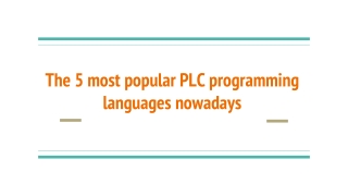 The 5 Most popular PLC programming languages nowadays