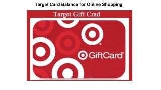 Target Card Balance for Online Shopping