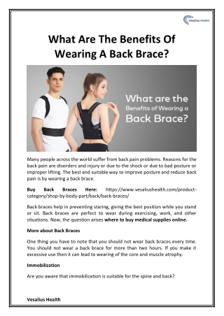 What Are The Benefits Of Wearing A Back Brace?