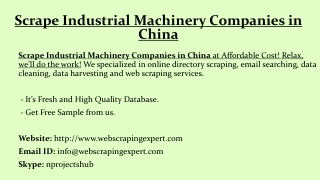 Scrape Industrial Machinery Company in China