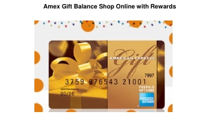 Amex Gift Balance Shop Online with Rewards