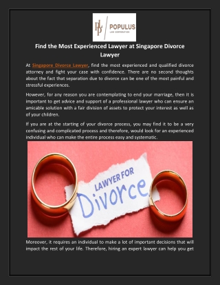 Singapore Divorce Lawyer