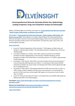 Facioscapulohumeral Muscular Dystrophy Market Size, Epidemiology, Leading Companies, Drugs and Competitive Analysis by D