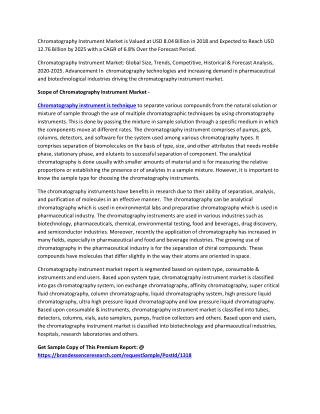 Chromatography Instrument Market Forecast To 2025| Post Impact Of Worldwide Covid-19 Spread Analysis