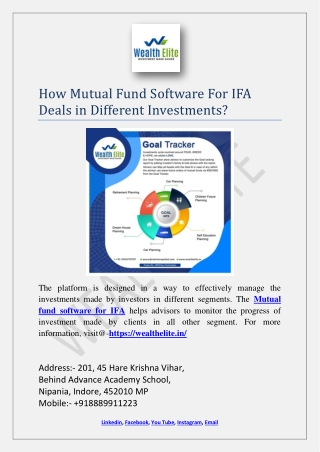 How Mutual Fund Software For IFA Deals in Different Investments?