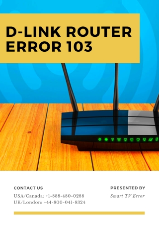 Best Methods To Fix D-Link Router Error Code 103 - Router Error Code