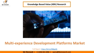 Multiexperience Development Platforms Market Size Worth $20.6 Billion By 2026 - KBV Research