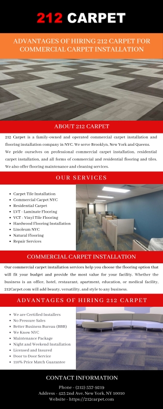 Advantages of Hiring 212 Carpet for Commercial Carpet Installation