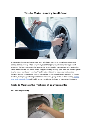 Tips to Make Laundry Smell Good - Hello Laundry