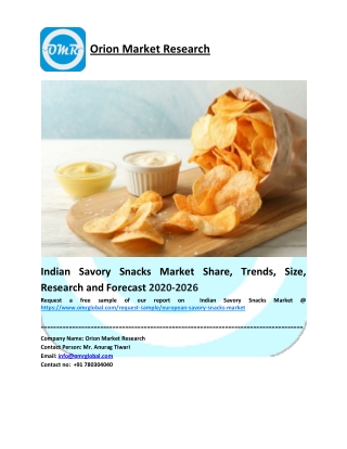 Indian Savory Snacks Market Growth, Size, Share, Industry Report and Forecast to 2026