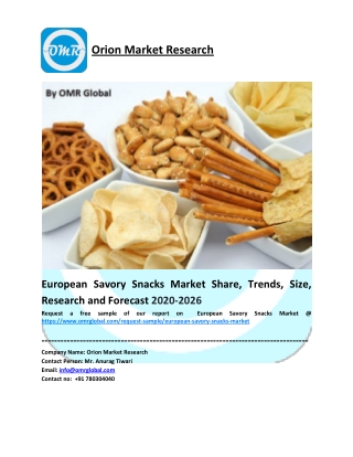 European Savory Snacks Market Growth, Size, Share, Industry Report and Forecast to 2026