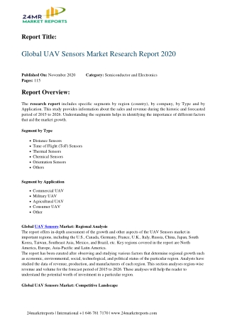 UAV Sensors Market Research Report 2020