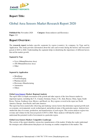 Area Sensors Market Research Report 2020