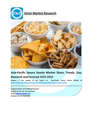 Asia-Pacific Savory Snacks Market Growth, Size, Share, Industry Report and Forecast to 2026