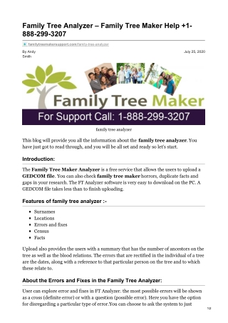 Family Tree Maker Analyzer