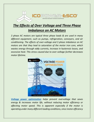 The Effects of Over Voltage and Three Phase Imbalance on AC Motors