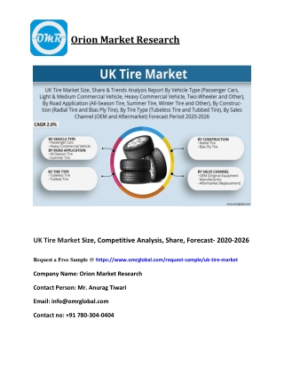 UK Tire Market Size, Competitive Analysis, Share, Forecast- 2020-2026