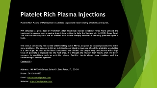 Platelet Rich Plasma Injections