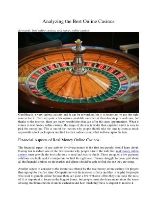 Analyzing the Best Online Casinos