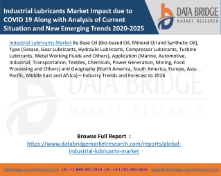 Industrial Lubricants Market Impact due to COVID 19 Along with Analysis of Current Situation and New Emerging Trends 202