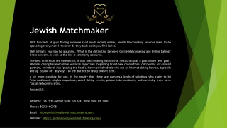 Jewish Matchmaking Services