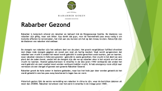 Rabarber Gezond