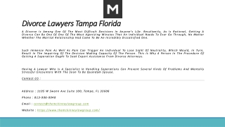 Divorce Lawyers Tampa Florida