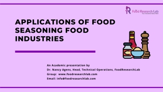 Applications of food seasoning food industries