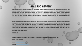 Plus500 Review 2020