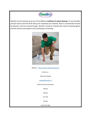 If you are looking for Carpet Cleaning service in Ottawa? Then, this for you. Carpet Cleaning Ottawa provides the best O