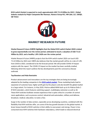 KVM switch Market is expected to reach approximately USD 711.8 Million