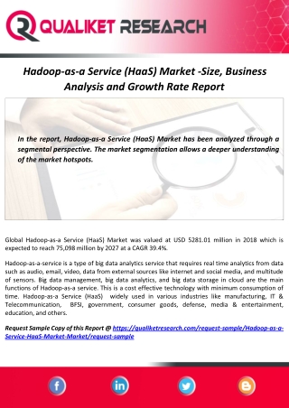 Hadoop-as-a Service (HaaS) Market 2020-2027 : Global Analysis and Forecast