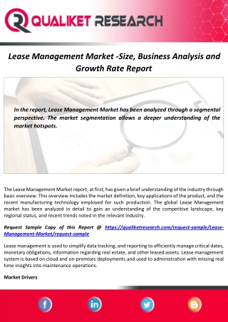 Lease Management Market 2020-2027 : Industry Analysis and Forecast Report