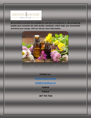 Organic Essential Oils For Sale | Aromahouse.ie