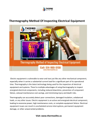 Thermography Method Of Inspecting Electrical Equipment