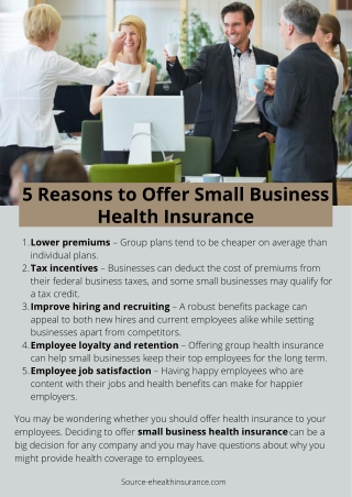 5 Reasons to Offer Small Business Health Insurance