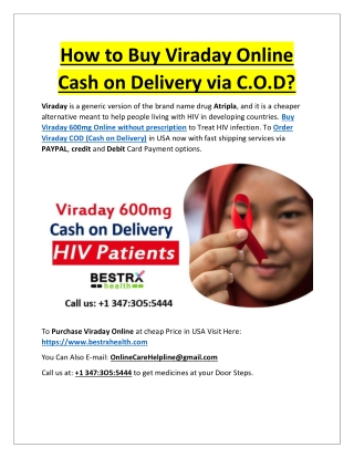 How to Buy Viraday Online Cash on Delivery via C.O.D?