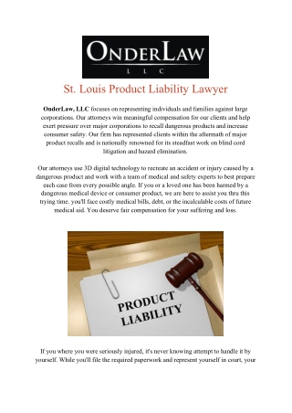 St. Louis Product Liability Lawyer