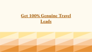 Get 100% Genuine Travel Leads
