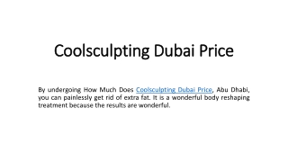 Coolsculpting Dubai Price