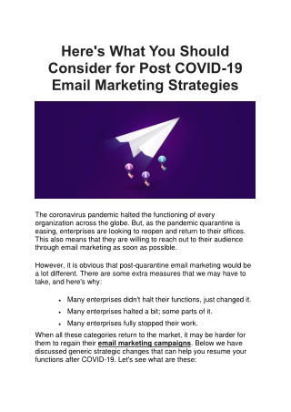 Here's What You Should Consider for Post COVID-19 Email Marketing Strategies