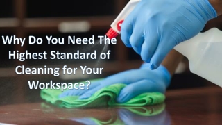 Why Do You Need The Highest Standard of Cleaning for Your Workspace?