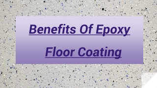 Benefits Of Epoxy Floor Coating