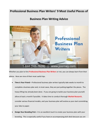 Professional Business Plan Writers’ 9 Most Useful Pieces of Business Plan Writing Advice