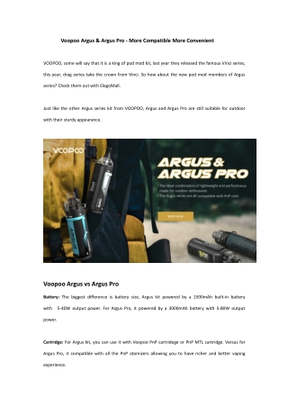 Voopoo Argus & Argus Pro Review – Your Ideal Outdoor Vape