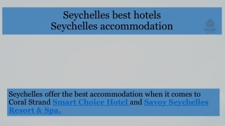 Seychelles best hotels by Coral Strand