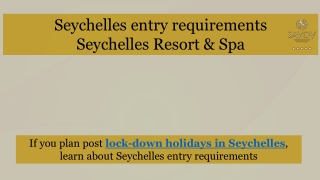 Seychelles entry requirements by Savoy Resort & Spa